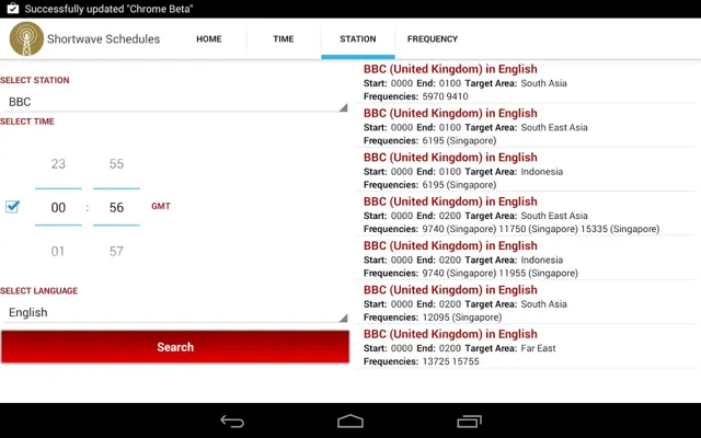 Shortwave Schedules android App screenshot 0